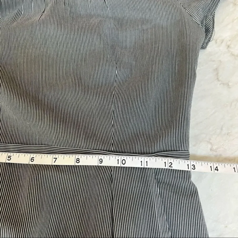 J. Crew Factory Cap Sleeve Pocket Pinstriped Silk Blend Dress size 0.